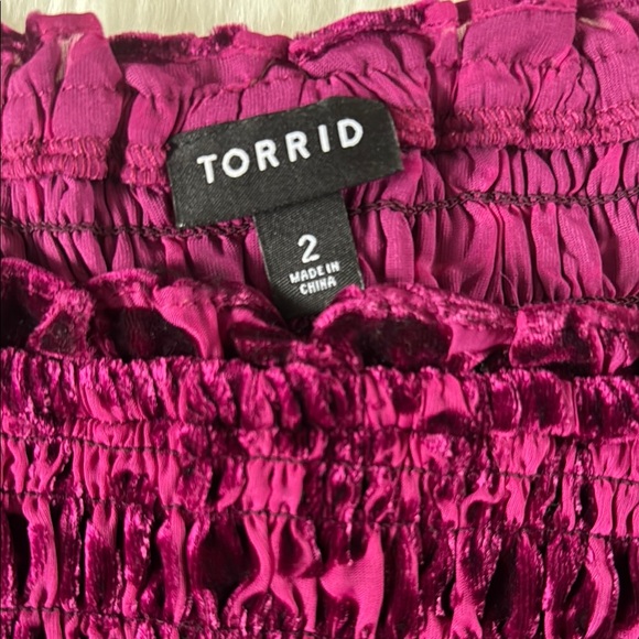 Torrid Pink Puff Sleeve Smocked Blouse - Picture 3 of 5